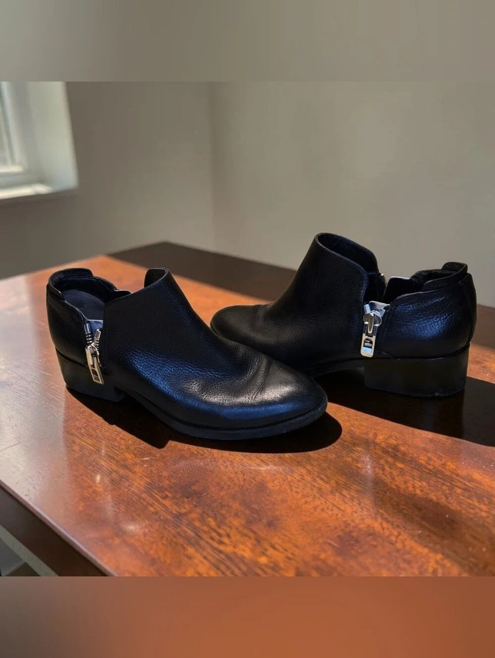 3.1 Phillip Lim Black Leather Short Ankle Booties Size 37.5 / US 7